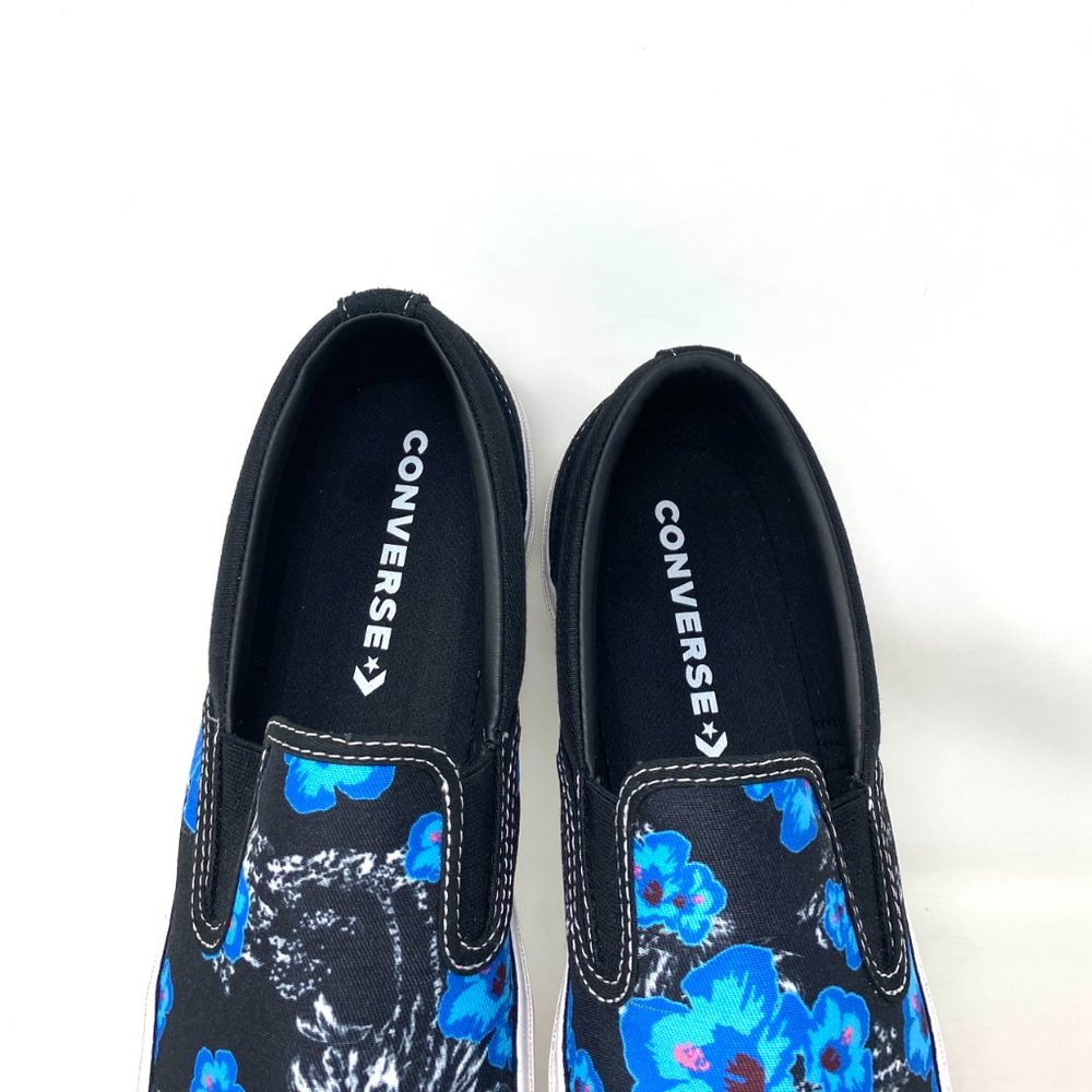 Converse Shoes Men's One Star CC Slip On Black Canvas Blue Floral Size 164228C - Picture 5 of 10